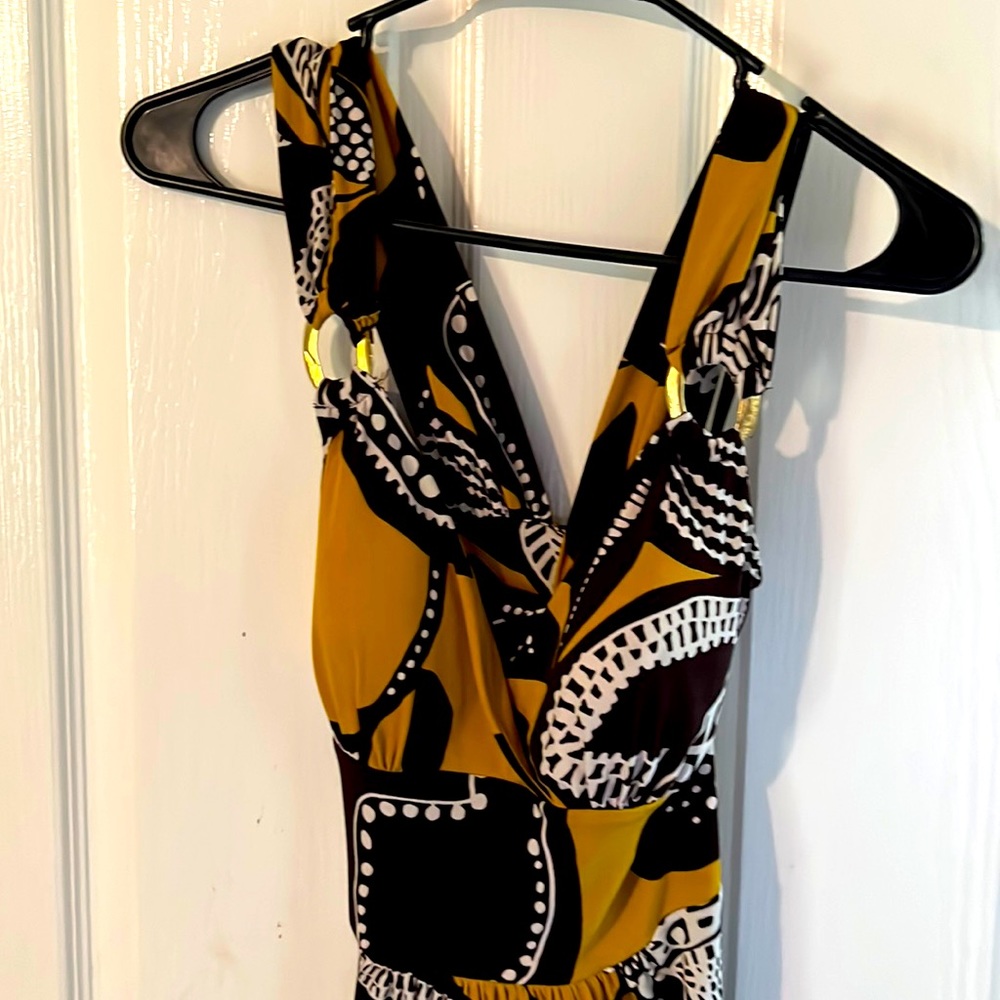 Dress Polyester brown/yellow mindi M /L